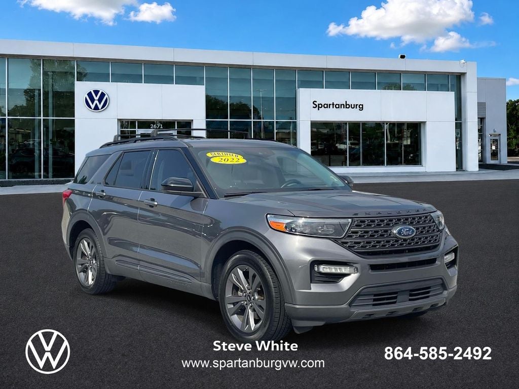 2022 Ford Explorer XLT in Carbonized Gray Metallic — front three-quarter view