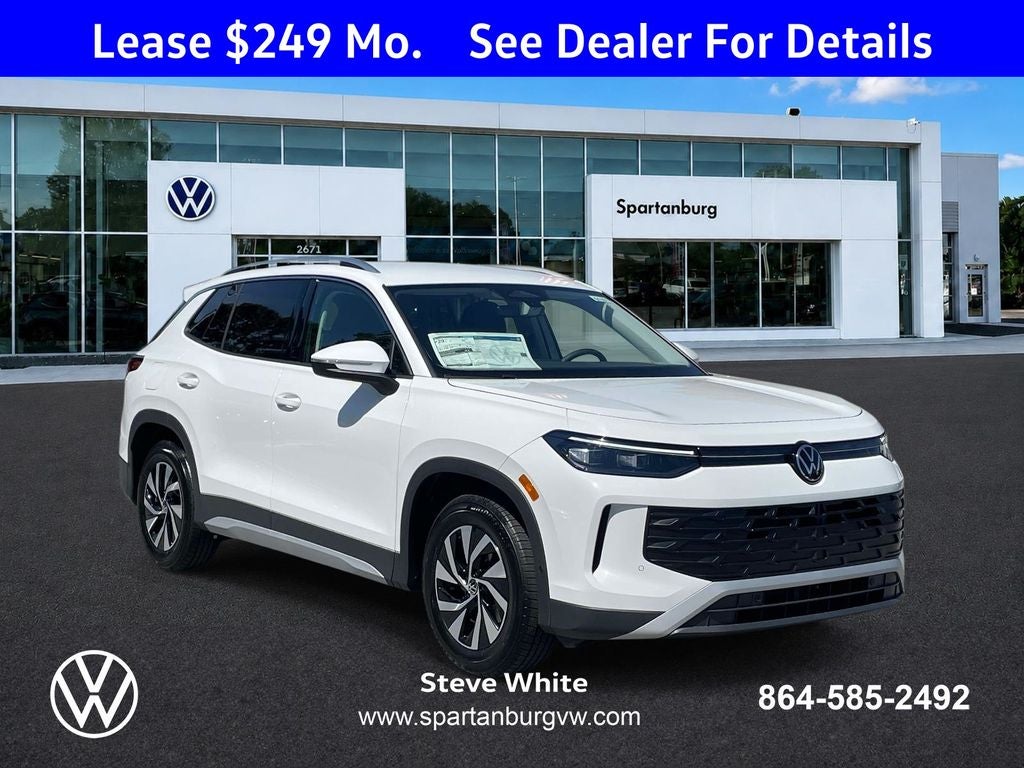 2026 Volkswagen Tiguan 2.0T S in Pure White — front three-quarter view