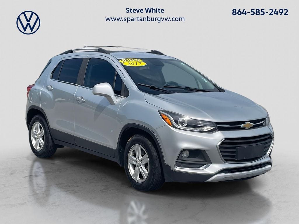 2017 Chevrolet Trax LT in Silver Ice Metallic — front three-quarter view